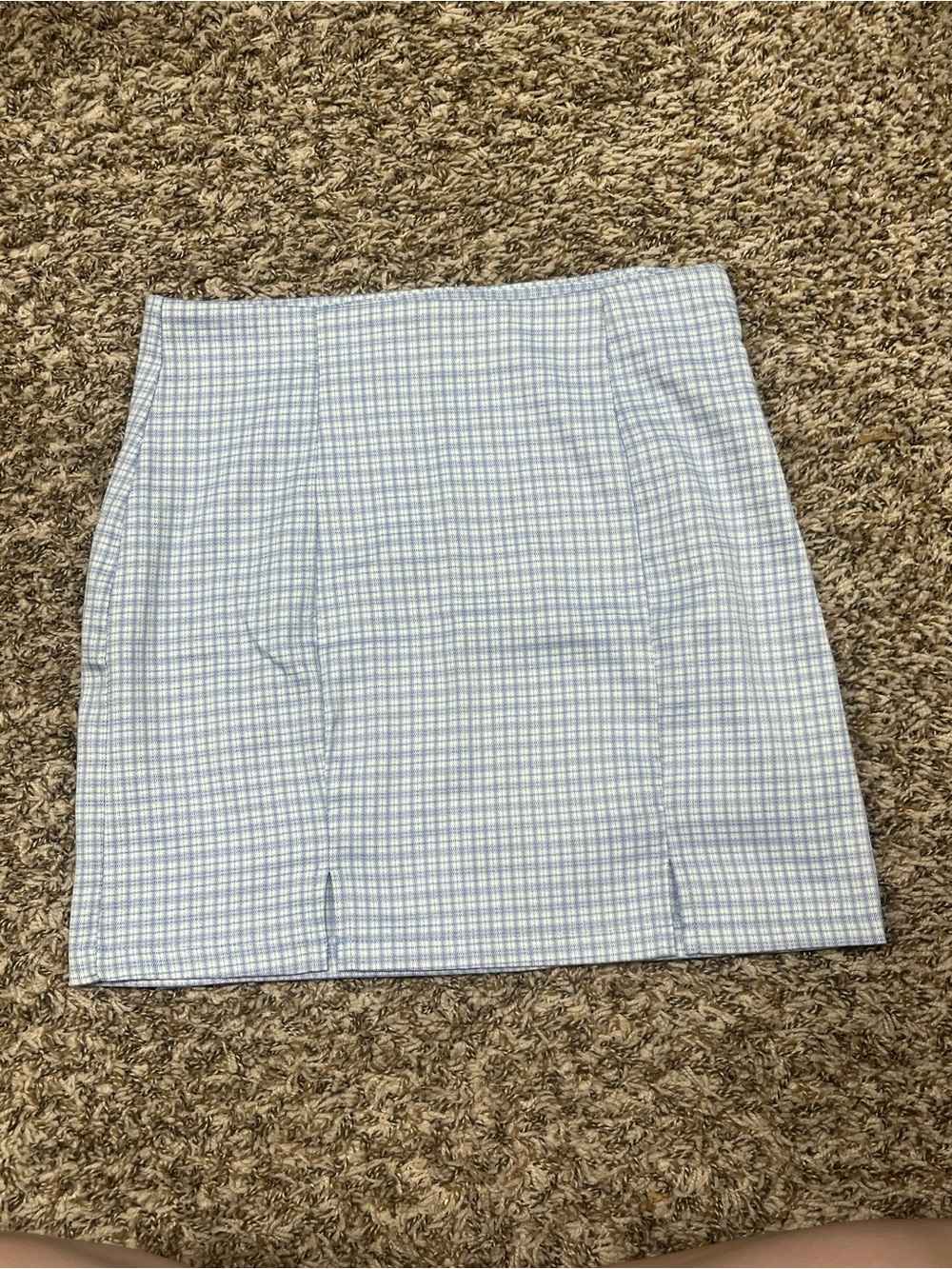 blue plaid skirt